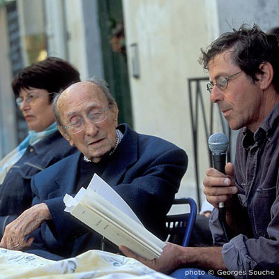 Avec J-Paul Creissac et Josiane Ubaud, journées Max Rouquette, 2004 (photo G.So